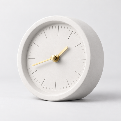 Portable Desk Clock Unique Concrete Decorative Accent