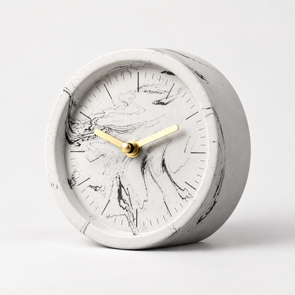 Portable Desk Clock Unique Concrete Decorative Accent