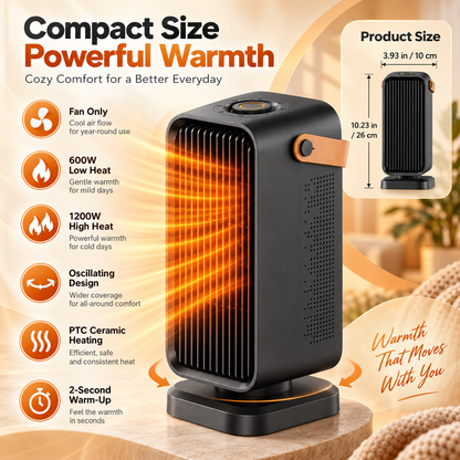 Portable Electric Heater Space Oscillating Compact