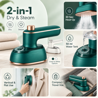 Portable Garment Iron Vertical Steam Handheld Compact