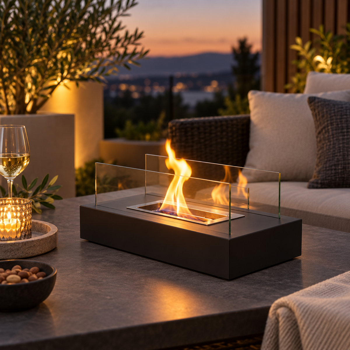 Portable Tabletop Fireplace Modern Indoor Decor Home