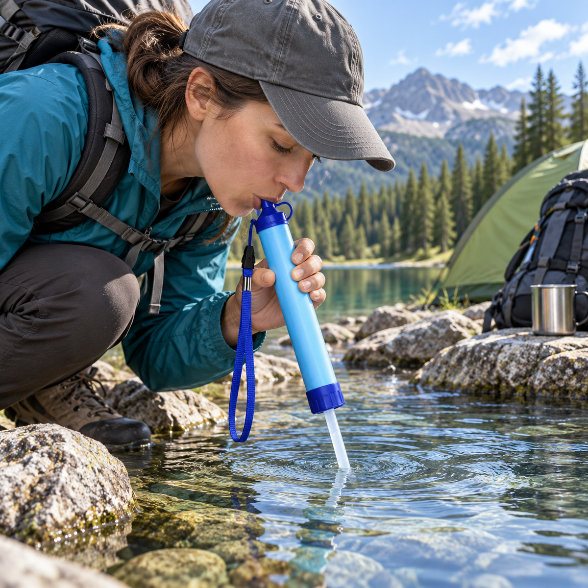 Portable Water Filter Emergency Purifier Compact Travel