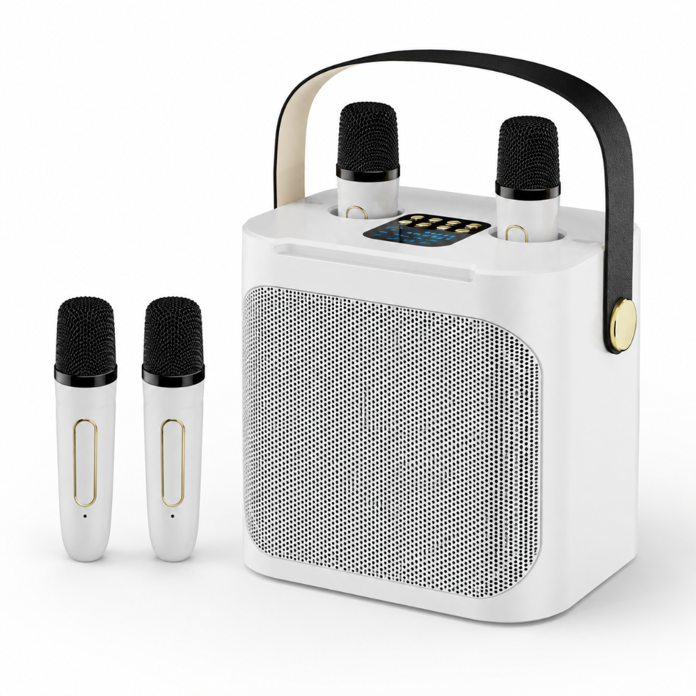 Portable Karaoke Speaker Wireless Microphones LED Display