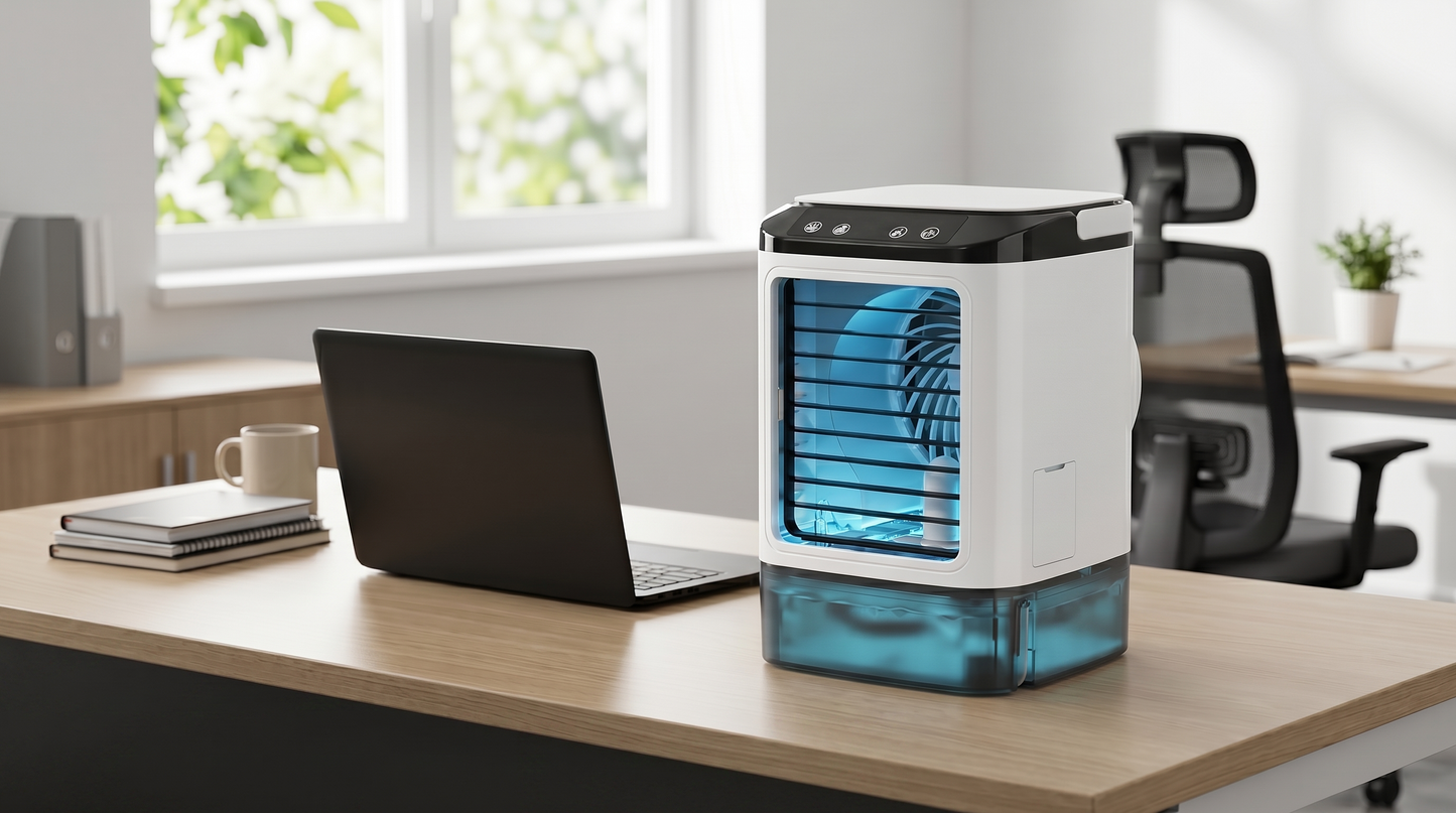 Portable Evaporative Air Cooler Rechargeable 3-in-1 Cooling Fan with