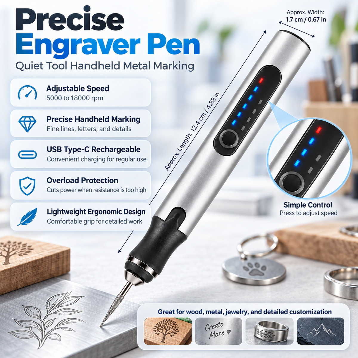 Precise Engraver Pen Quiet Tool Handheld Metal Marking