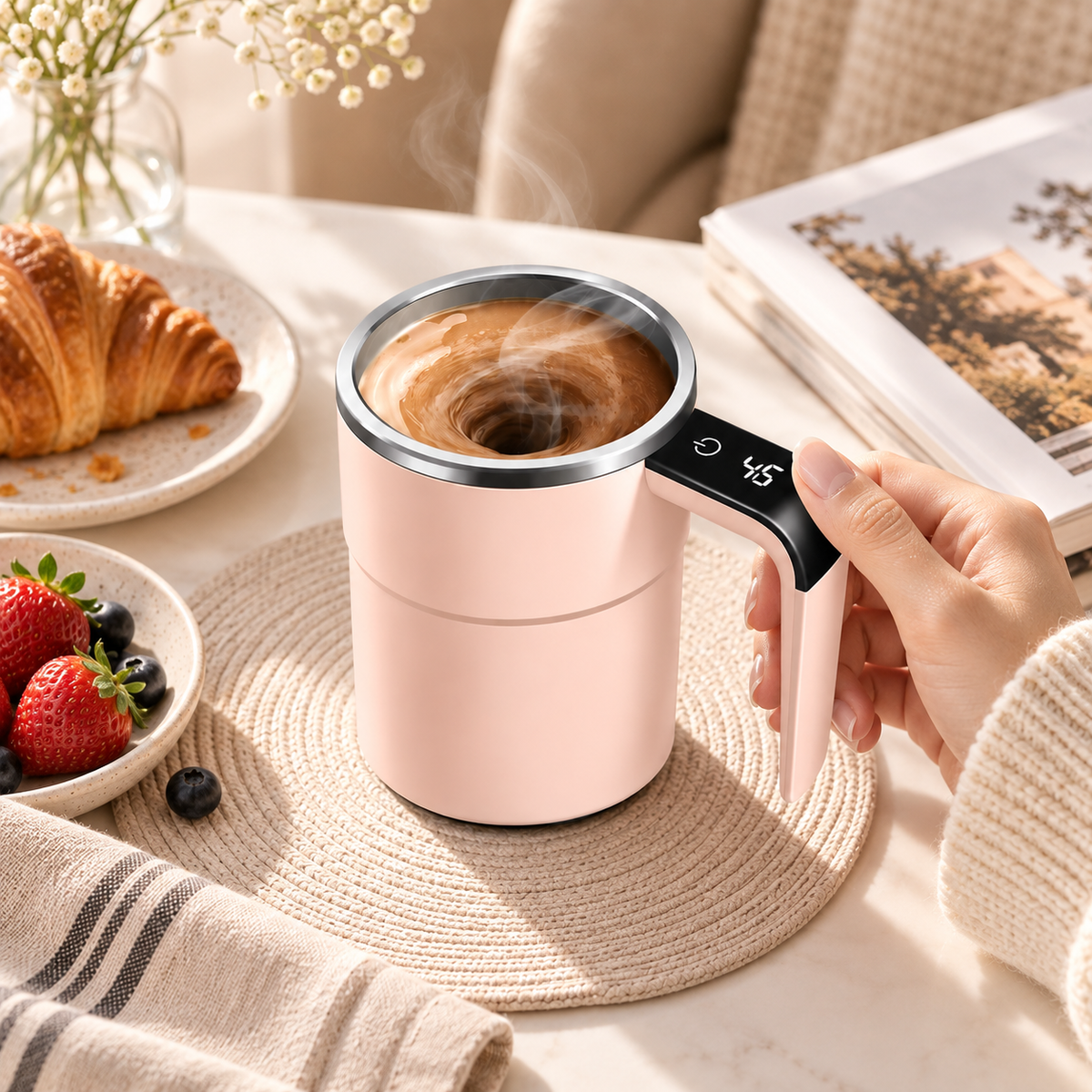 Rechargeable Coffee Mug Portable Self Stirring Travel