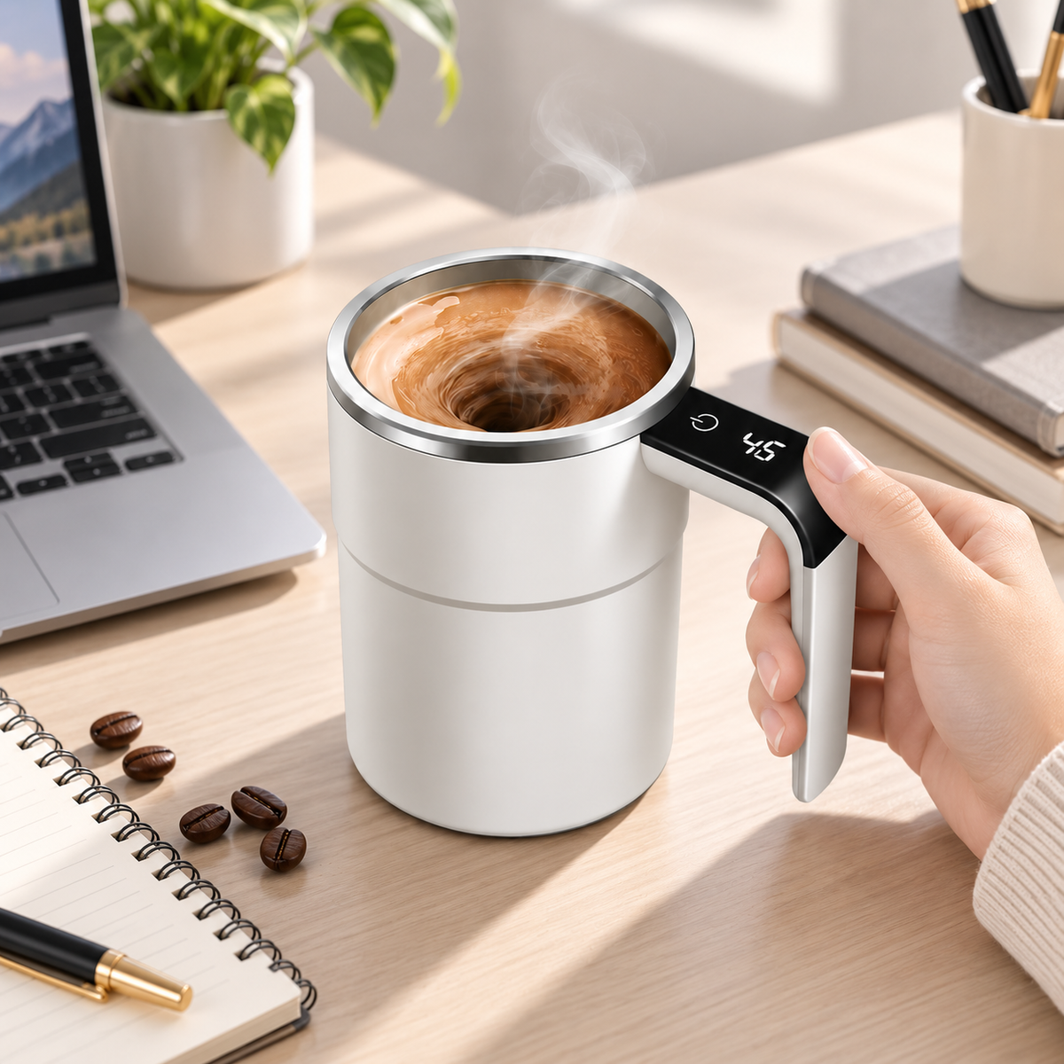 Rechargeable Coffee Mug Portable Self Stirring Travel