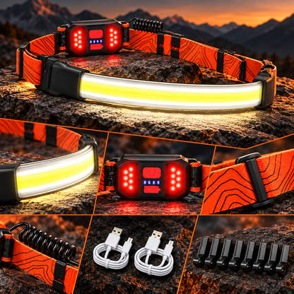 Rechargeable Lightweight Headlamp Hiking Fast Charging