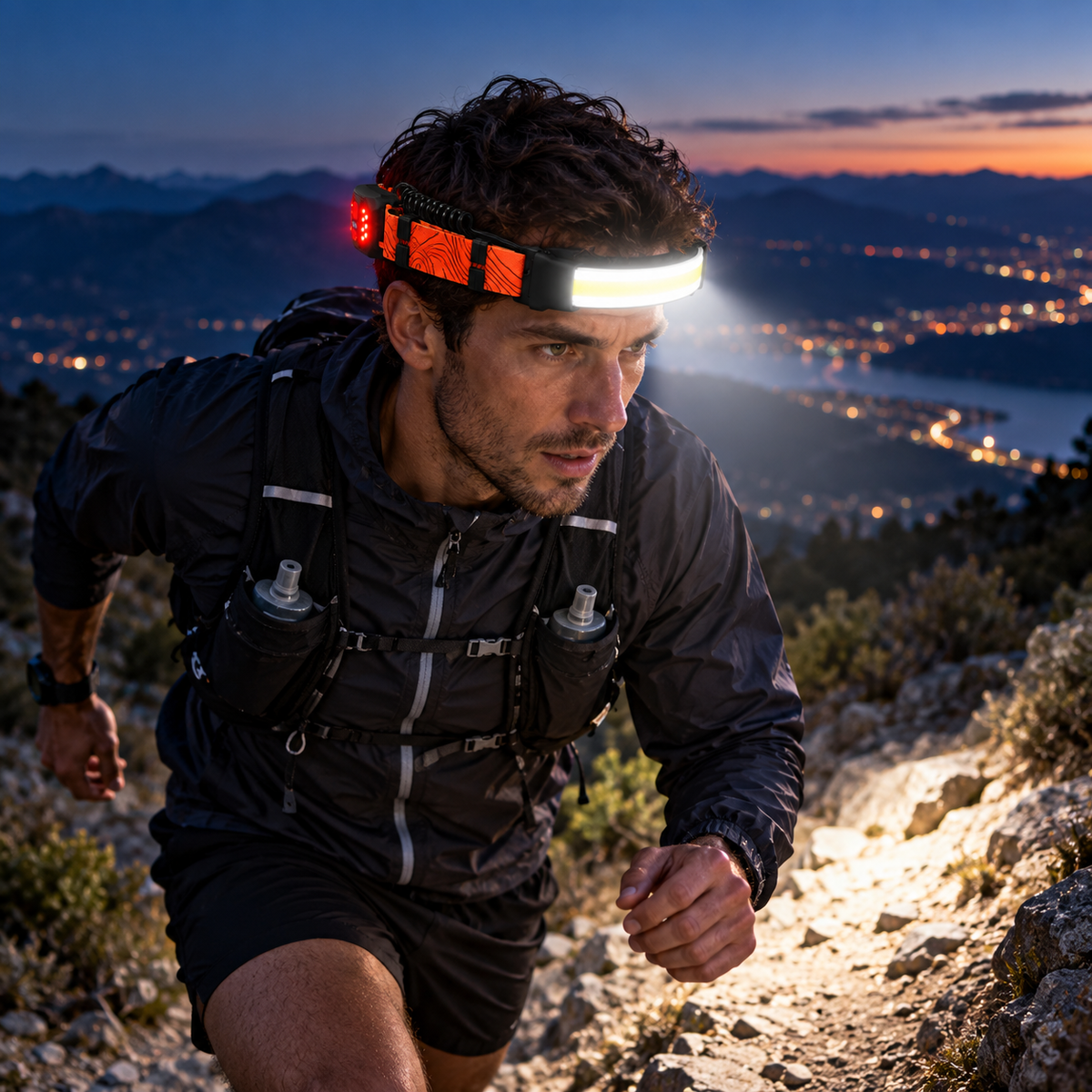 Rechargeable Lightweight Headlamp Hiking Fast Charging