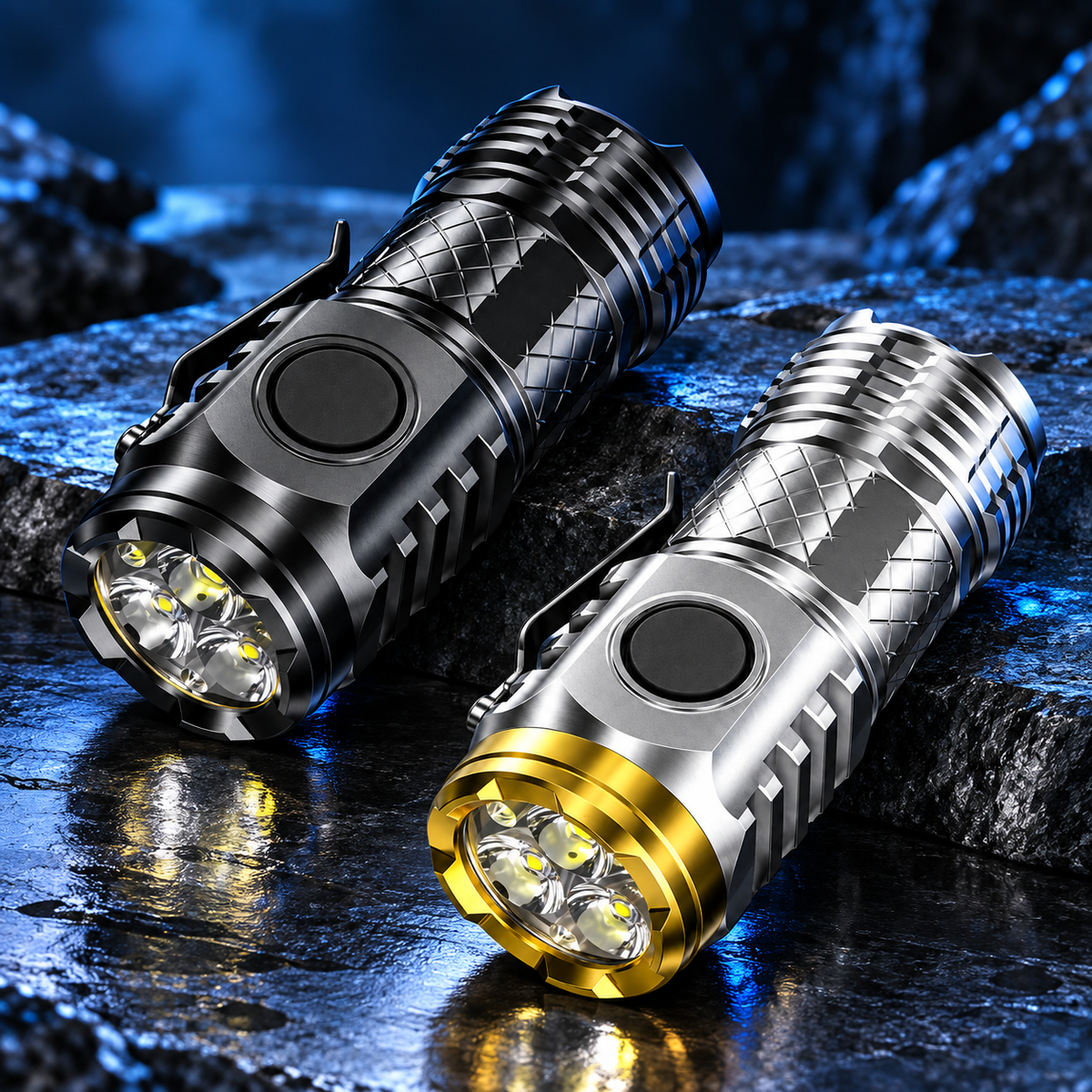 Rechargeable Mini Flashlight Camping Keychain Clip Tool