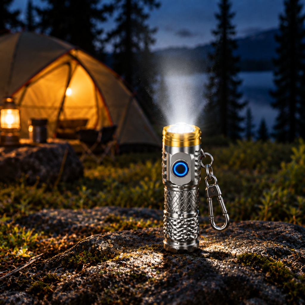 Rechargeable Mini Flashlight Camping Keychain Clip Tool