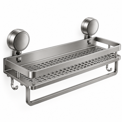 Removable Suction Cup Bathroom Storage Shelf Wall Mount