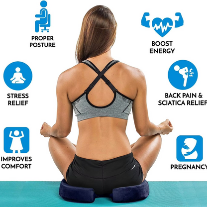 Seat Cushion with Gel Layer and Memory Foam, Coccyx Cutout Design