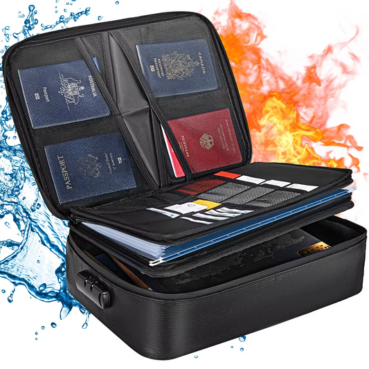 Document Organizer Bag with Fire Resistant and Waterproof Protection for Letters