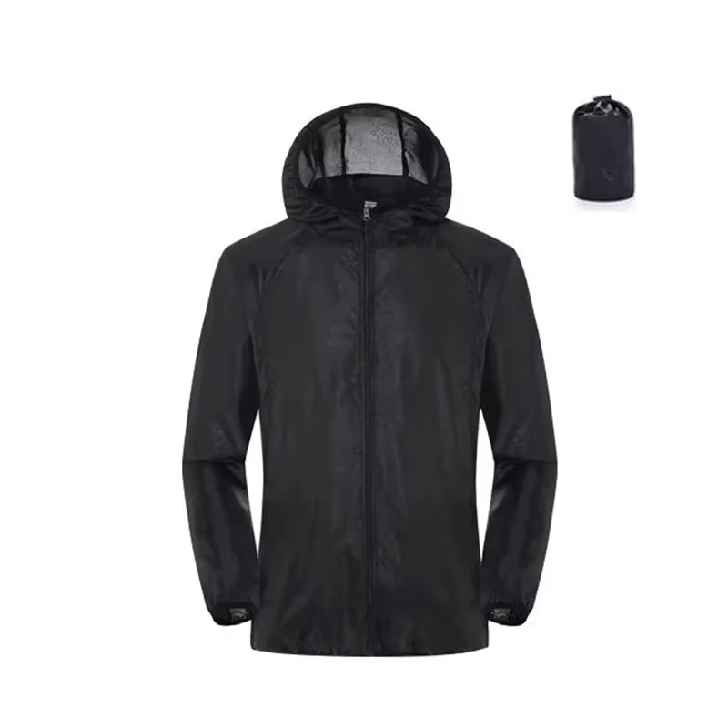 Outdoor Jacket with Adjustable Hood and Water Repellent Fabric for Men and Women