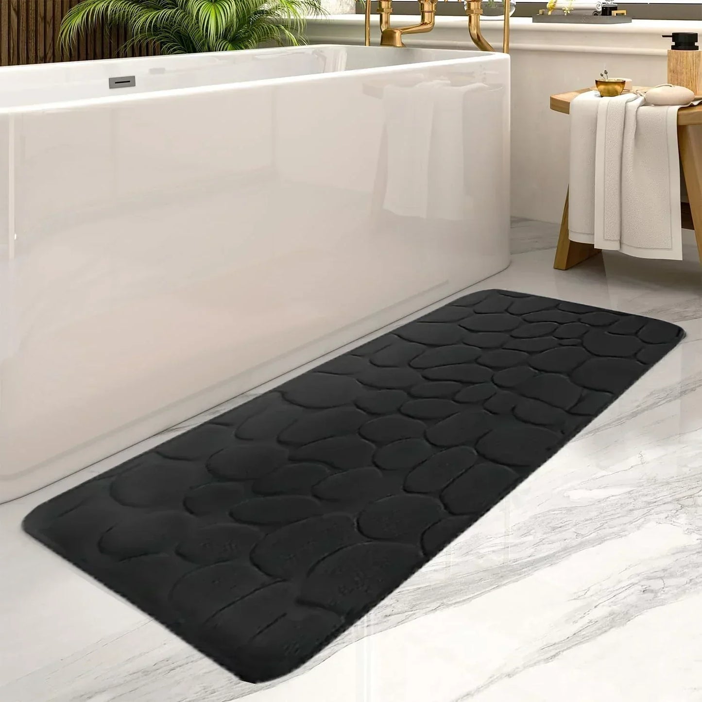 Microfiber Bath Mat with Latex Grip Backing and Fast Drying, 24x36 Inches