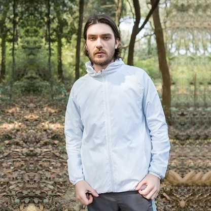 Outdoor Jacket with Adjustable Hood and Water Repellent Fabric for Men and Women
