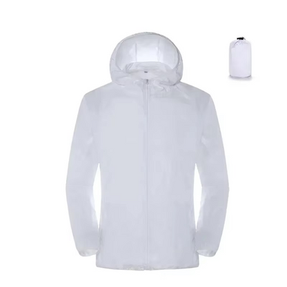 Outdoor Jacket with Adjustable Hood and Water Repellent Fabric for Men and Women