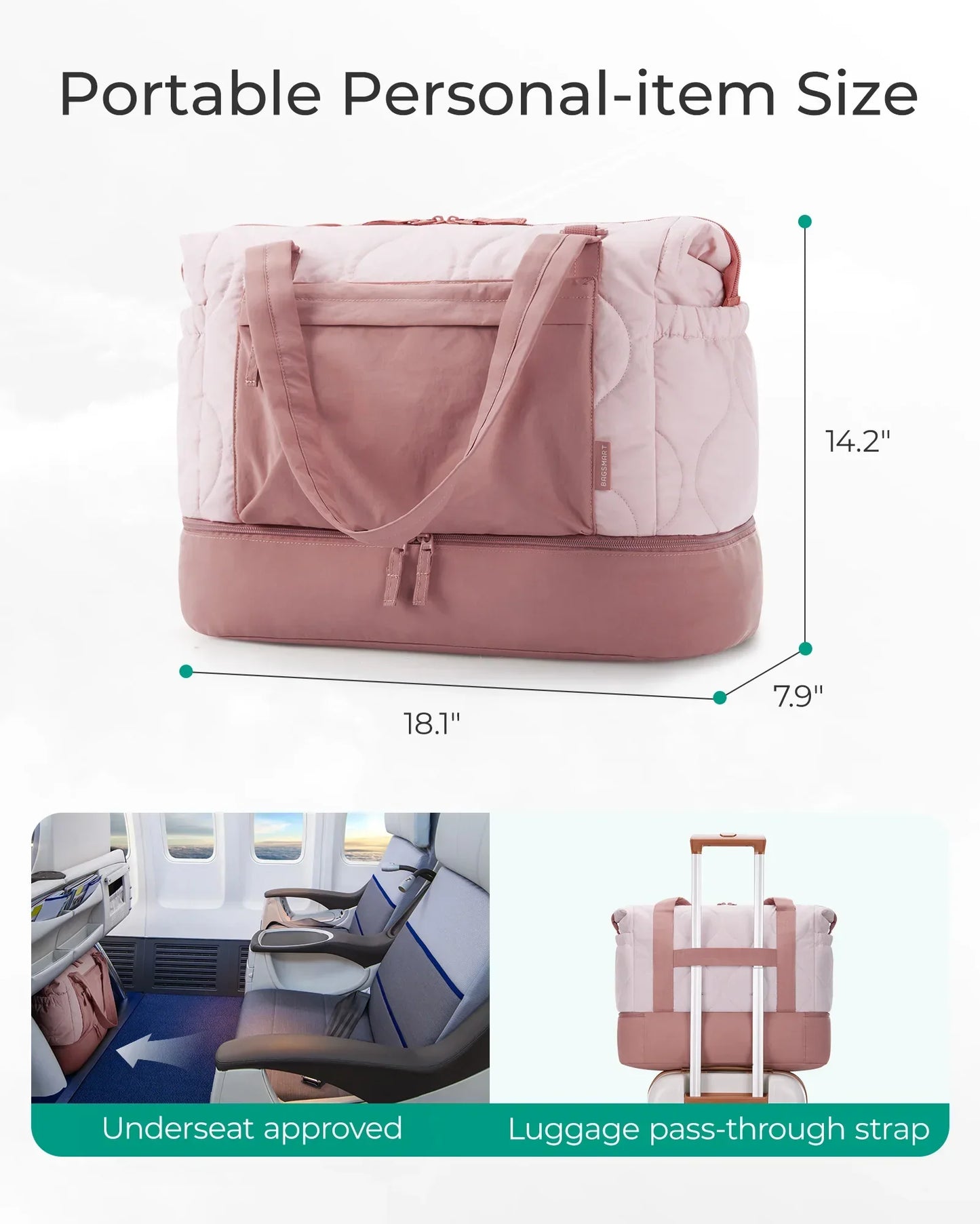 33L Travel Bag Weekender Duffle Carry On With Shoe Compartment Large Capacity For Travel 2026 Fall Essentials