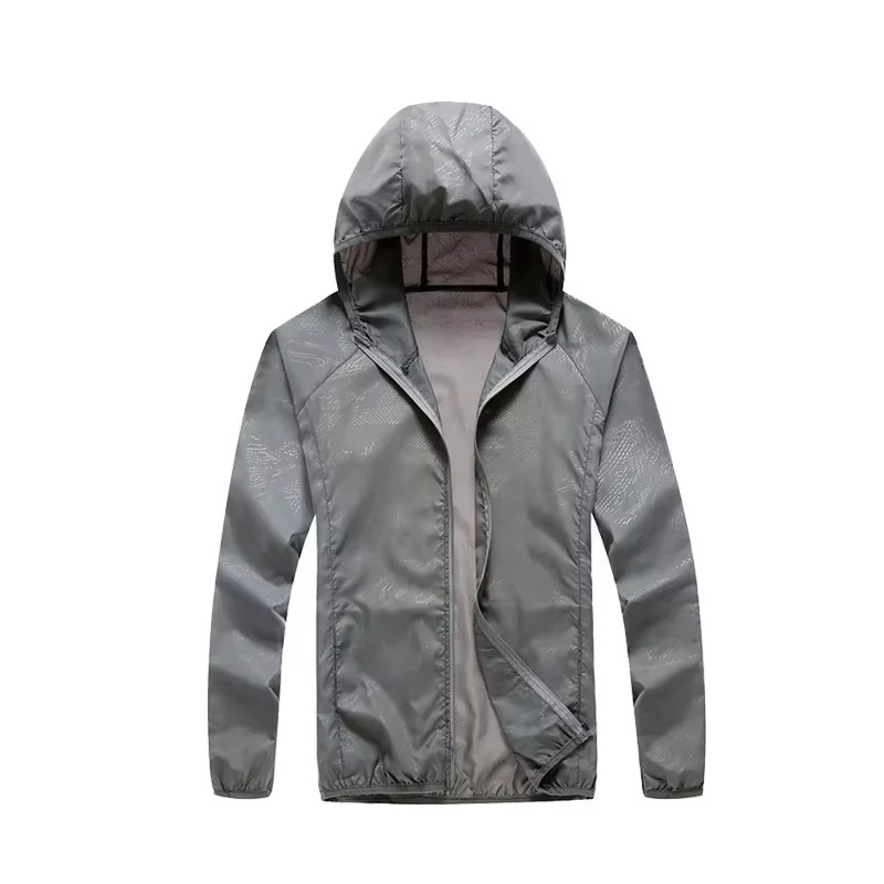 Outdoor Jacket with Adjustable Hood and Water Repellent Fabric for Men and Women