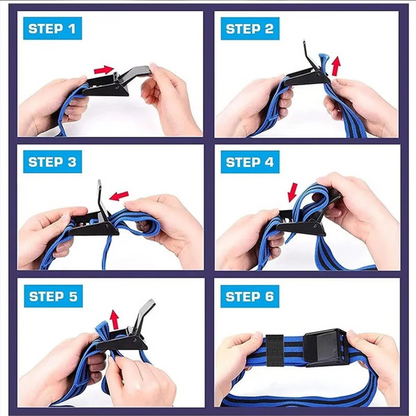Adjustable Occlusion Bands with Buckle System and Retaining Ring for Arm and Leg Training