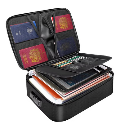 Document Organizer Bag with Fire Resistant and Waterproof Protection for Letters