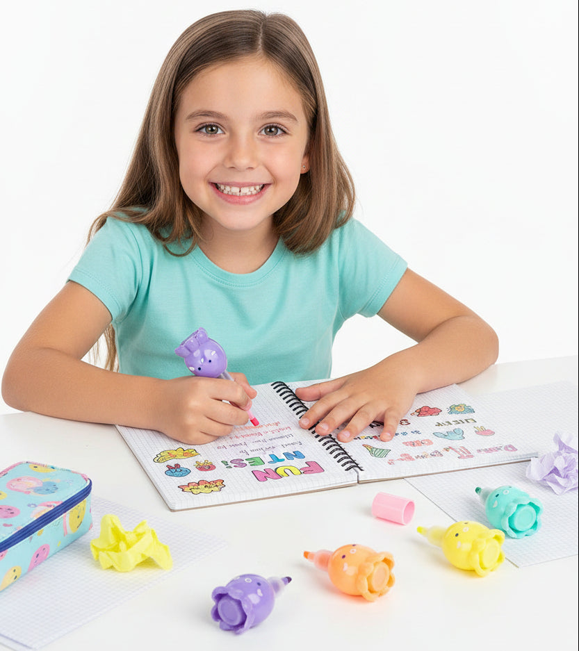 Octopus Highlighter Pen Set – 5-in-1 Cute Multicolor Marker for Note Taking, Journaling, School Supplies and Creative Drawing