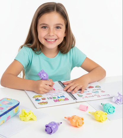 Octopus Highlighter Pen Set – 5-in-1 Cute Multicolor Marker for Note Taking, Journaling, School Supplies and Creative Drawing