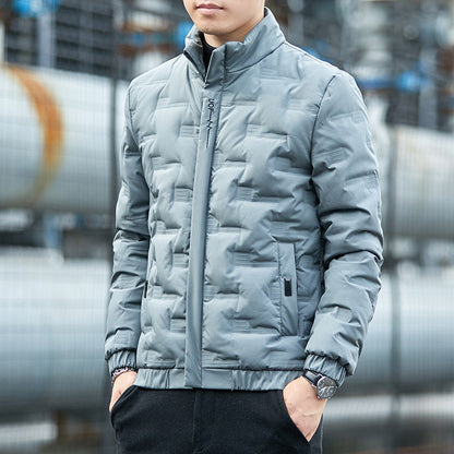 Men's Lightweight Down Jacket – Warm Korean Style Winter Coat with Plus Size Fit for Casual Outdoor Everyday Comfort