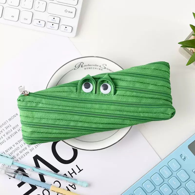 Monster Pencil Case – Large Capacity Cute Zipper Stationery Organizer for School Supplies, Pens, Art Tools and Everyday Storage