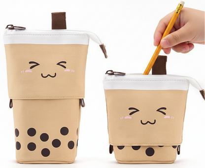 Telescopic Pencil Case – Kawaii Standing Pen Holder with Large Capacity Storage for School Stationery and Makeup Essentials