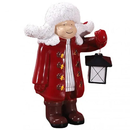 Christmas Lantern Figurine – Festive Kids Holiday Decoration with Lantern Design for Seasonal Displays