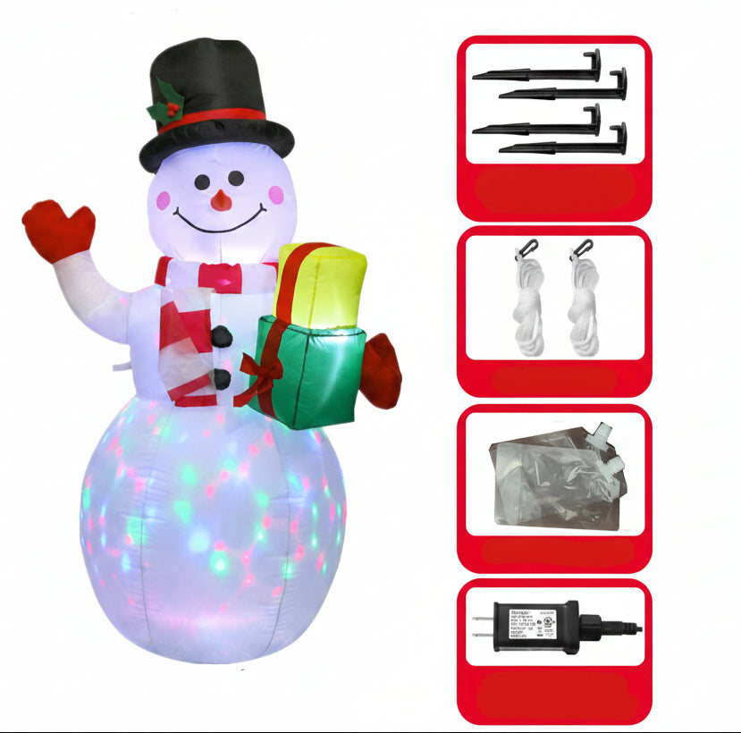 Inflatable Santa on Polar Bear – 2.1M LED Outdoor Christmas Yard Decoration for Gardens and Holiday Displays