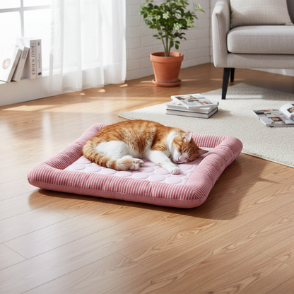 Breathable Pet Cooling Mat with Ice Silk Surface and Reinforced Stitching, Three Sizes