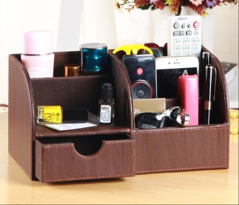 Desktop Storage Organizer – Multifunction Pen Holder, Business Card Box and Office Supplies Organizer for Home and Workspace