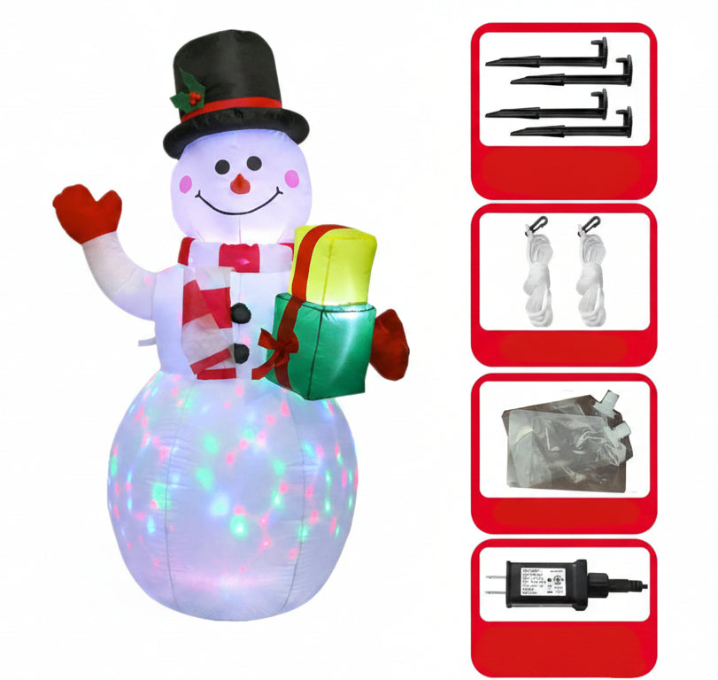 Inflatable Santa on Polar Bear – 2.1M LED Outdoor Christmas Yard Decoration for Gardens and Holiday Displays