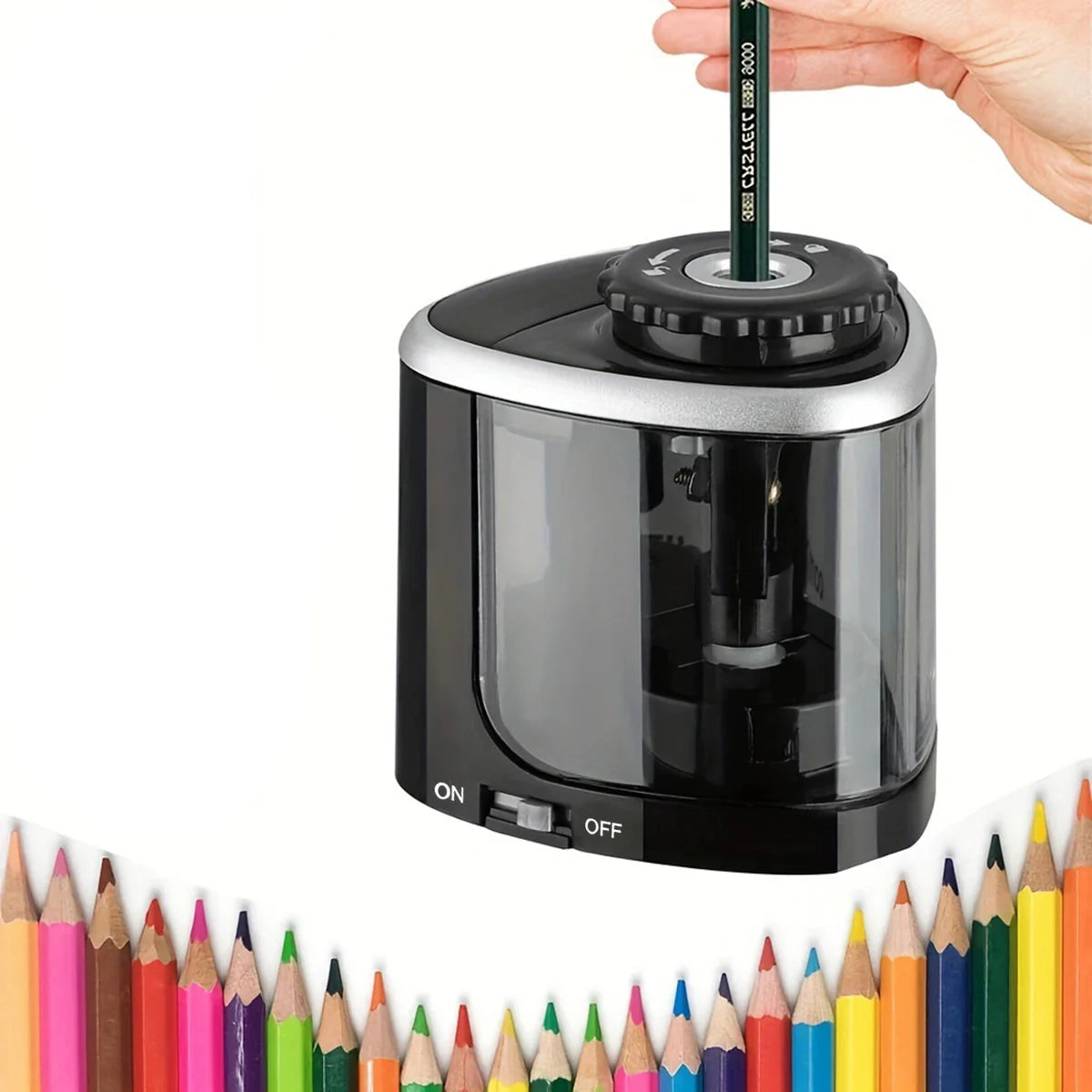 Automatic Electric Pencil Sharpener – Desktop Stationery Tool for Students, Teachers and Office Supplies with Fast Sharpening