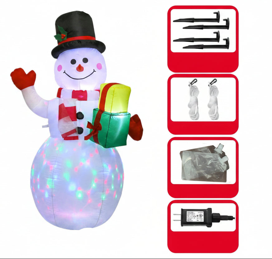 Inflatable Santa on Polar Bear – 2.1M LED Outdoor Christmas Yard Decoration for Gardens and Holiday Displays