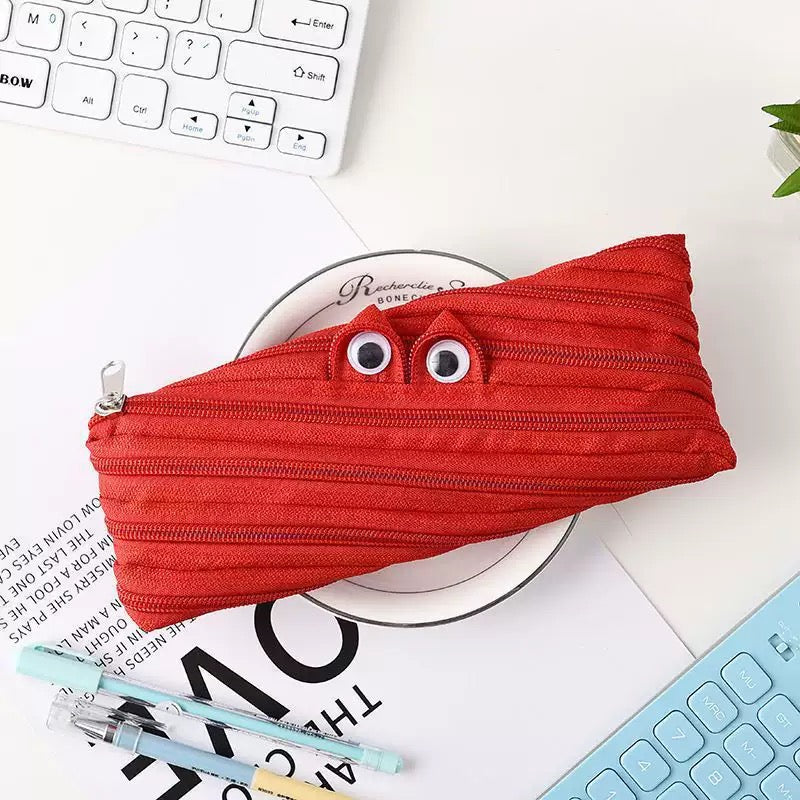 Monster Pencil Case – Large Capacity Cute Zipper Stationery Organizer for School Supplies, Pens, Art Tools and Everyday Storage