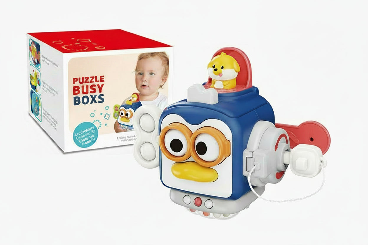 Montessori Busy Cube Toy – Sensory Fine Motor Activity Cube for Toddlers, Travel Learning and Early Childhood Development