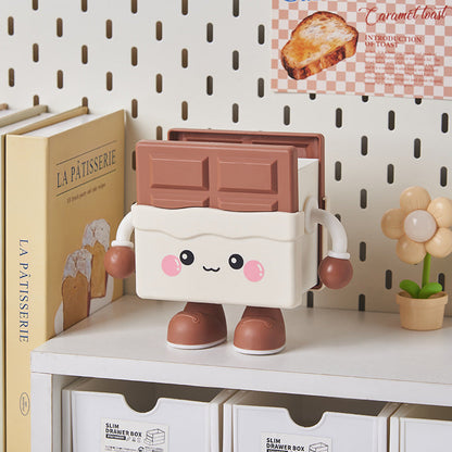 Cute Toast Storage Basket – Kawaii Desktop Organizer for Snacks, Stationery, Pens and Dorm Room Miscellaneous Storage