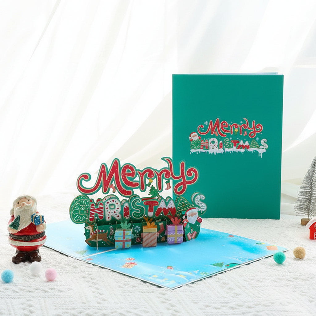 Pop Up Christmas Tree Card –3D Sparkling Holiday Greeting Card with Message Space for Memorable Christmas Gift Giving