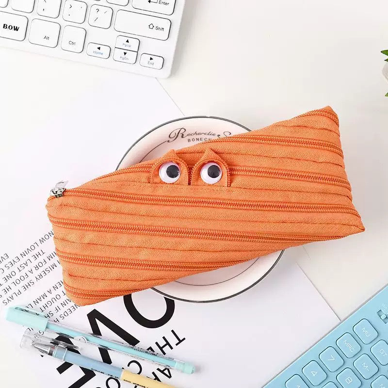 Monster Pencil Case – Large Capacity Cute Zipper Stationery Organizer for School Supplies, Pens, Art Tools and Everyday Storage