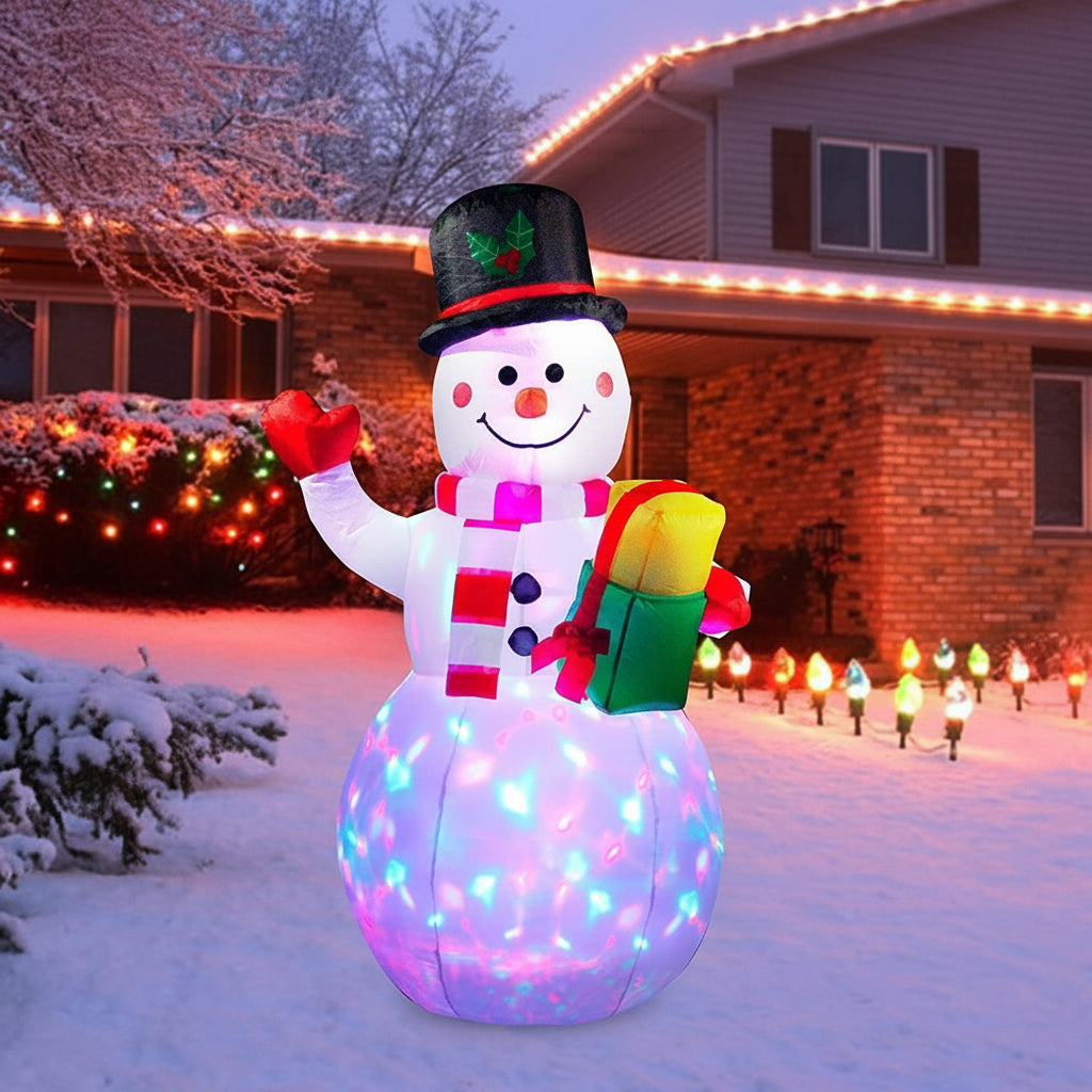 Inflatable Christmas Snowman – 8FT LED Outdoor Yard Decoration for Gardens, Lawns and Holiday Celebrations