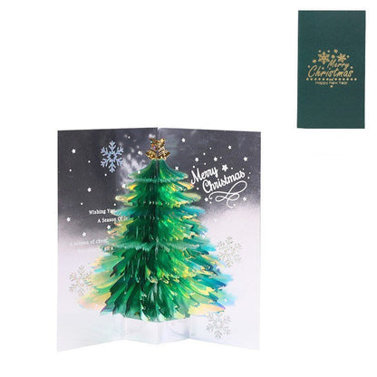 Pop Up Christmas Tree Card –3D Sparkling Holiday Greeting Card with Message Space for Memorable Christmas Gift Giving