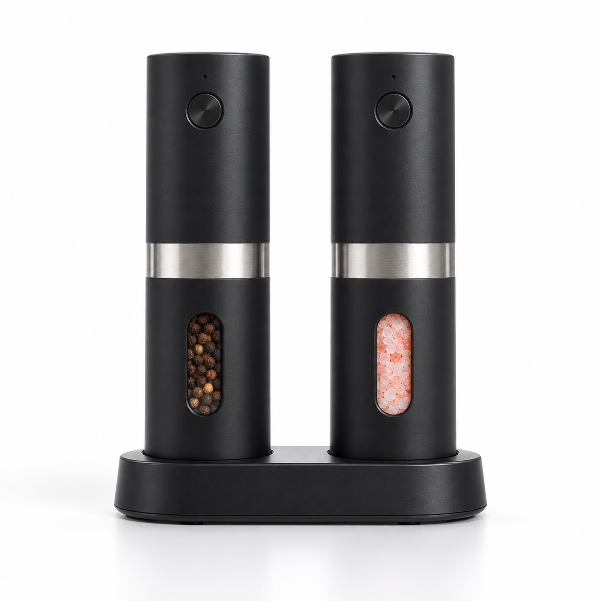 Salt Pepper Mill Rechargeable Set Adjustable Grind