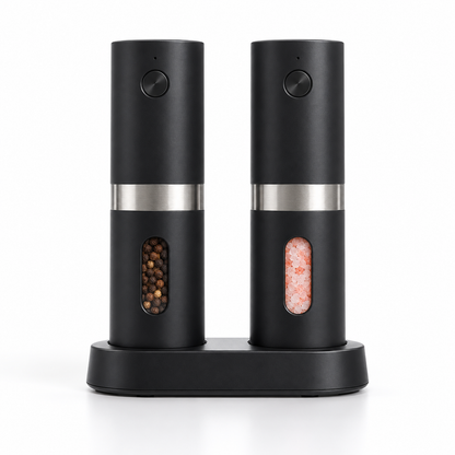 Salt Pepper Mill Rechargeable Set Adjustable Grind