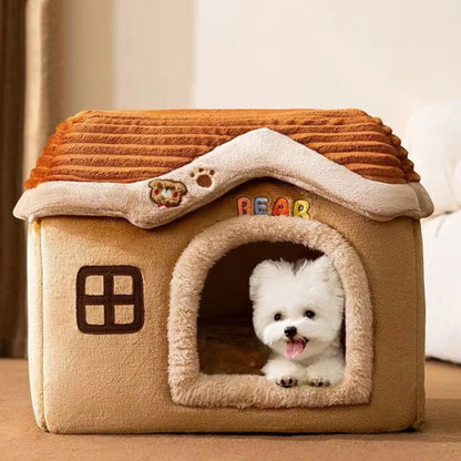 Padded Pet Bed with Raised Edges and Removable Cover for Small to Medium Pets