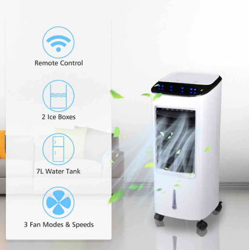Buy Portable Air Conditioner & Evaporative Swamp Cooler  7L Tank | Fan, Humidifier, Filter + Remote Control