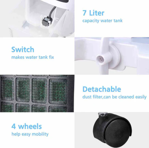 Buy Portable Air Conditioner & Evaporative Swamp Cooler  7L Tank | Fan, Humidifier, Filter + Remote Control